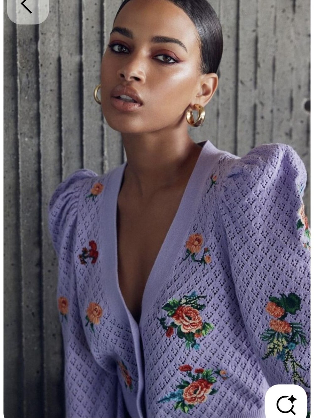 Alice & Olivia Rose Embroidery Cardigan